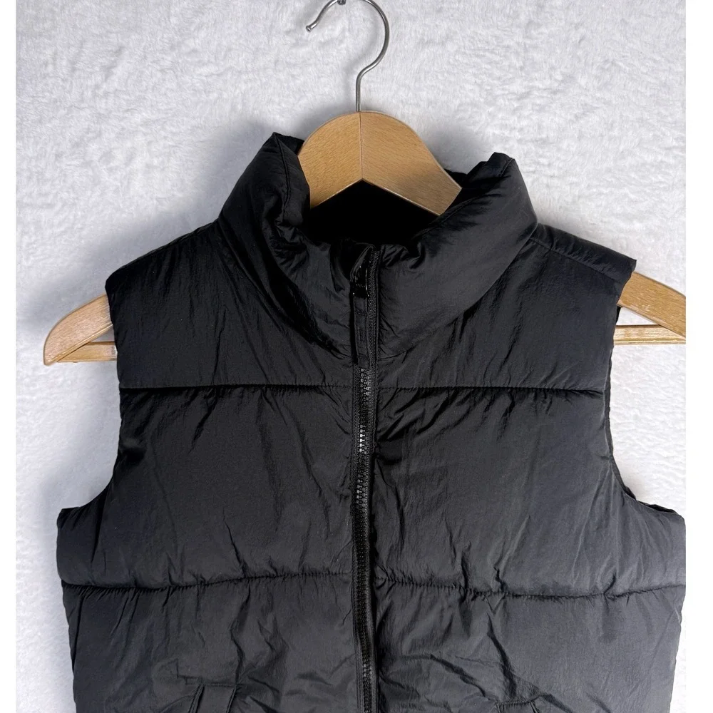 Old Navy Kids Black Puffer Vest Full Zip Quilted Sleeveless Jacket Size L 10-12